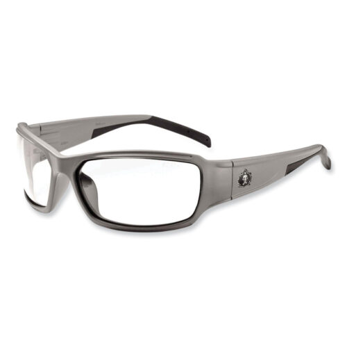 ergodyne Skullerz Thor Safety Glasses, Matte Gray Nylon Impact Frame, Anti-Fog Clear Polycarbonate Lens (EGO51103)