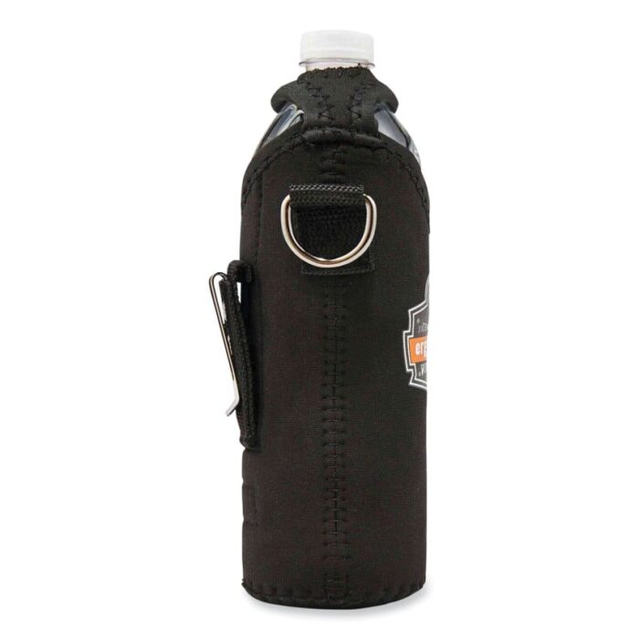 ergodyne Squids 3775 Can + Bottle Holder Trap, Small, 3.62 x 7.25 x 2.5, Neoprene, Black (EGO19775)