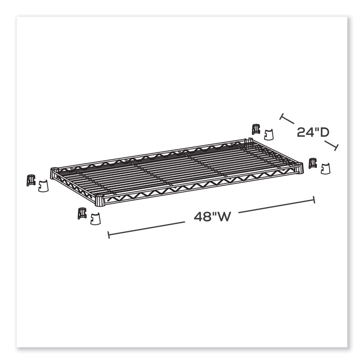 Safco Industrial Extra Shelf Pack, 48w x 24d x 1.5h, Steel, Metallic Gray, 2/Pack (SAF5296GR)