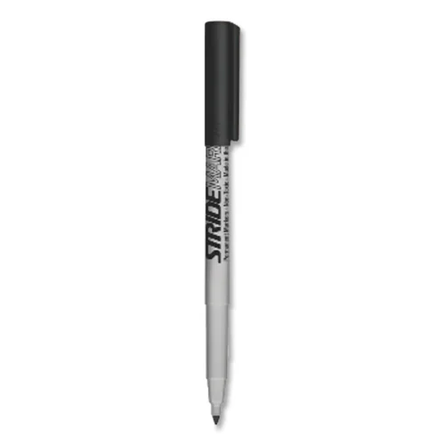 Stride StrideMark Permanent Marker, Fine Bullet Tip, Black, 12/Box (STW27001)