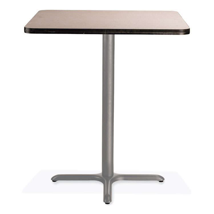 NPS Cafe Table, 36w x 36d x 42h, Square Top/X-Base, Gray Nebula Top, Gray Base (NPSCG33636XB1GY)
