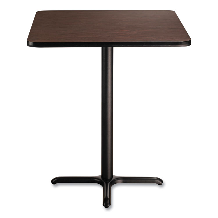 NPS Cafe Table, 36w x 36d x 30h, Square Top/X-Base, Mahogany Top, Black Base (NPSCT33636XD1MY)