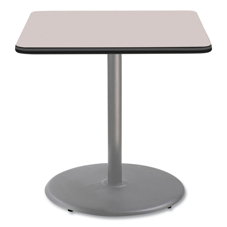 NPS Cafe Table, 36w x 36d x 36h, Square Top/Round Base, Gray Nebula Top, Gray Base (NPSCG33636RC1GY)