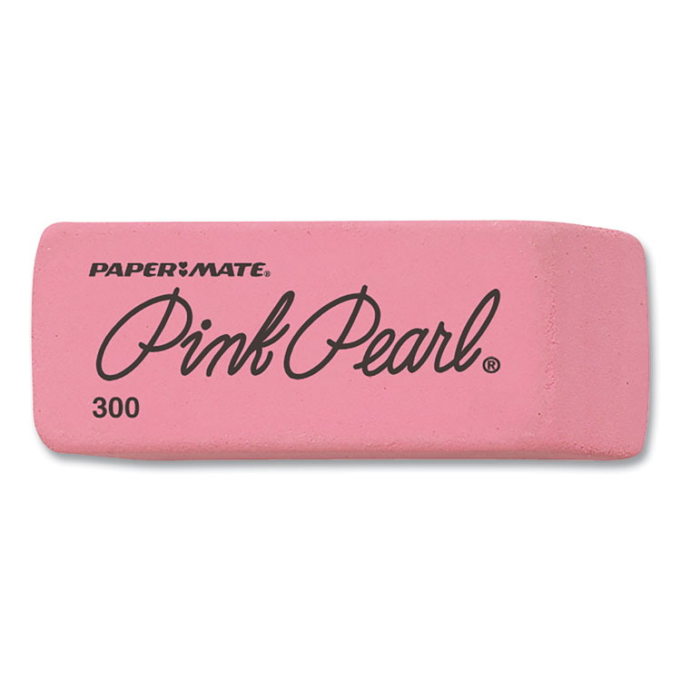 PAP70502 - Paper Mate Pink Pearl Eraser, For Pencil Marks, Rectangular Block, Medium, Pink, 3/Pack (PAP70502) - Image 2