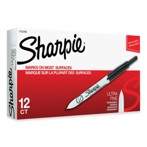 Sharpie Retractable Permanent Marker, Extra-Fine Needle Tip, Black (SAN1735790)