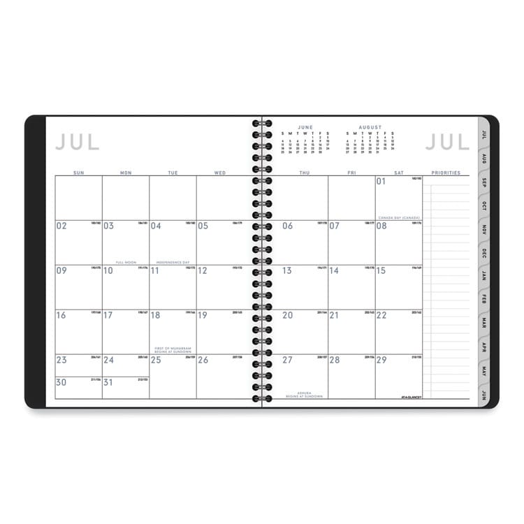AT-A-GLANCE Contempo Lite Academic Year Weekly/Monthly Planner, 8.75 x 7.87, Black Cover, 12-Month (July to June) 2024 to 2025 (AAG7058XL05)
