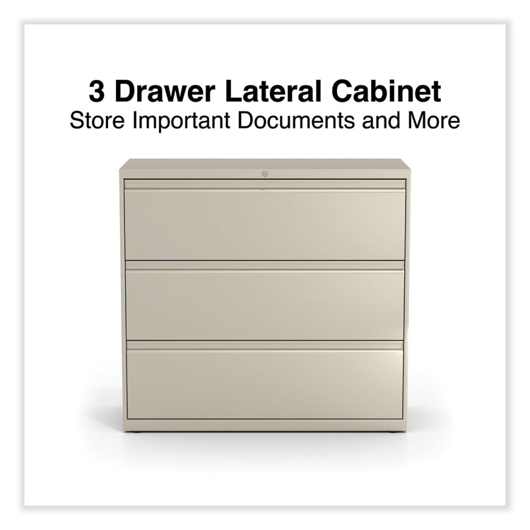 ALEHLF4241PY - Alera Lateral File, 3 Legal/Letter/A4/A5-Size File Drawers, Putty, 42" x 18.63" x 40.25" (ALEHLF4241PY) - Image 2