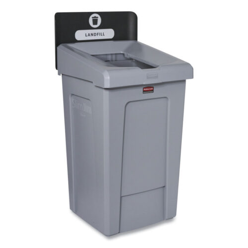 Slim Jim Recycling Station 1-Stream, Landfill Recycling Station, 33 gal, Resin, Gray (RCP2171554)