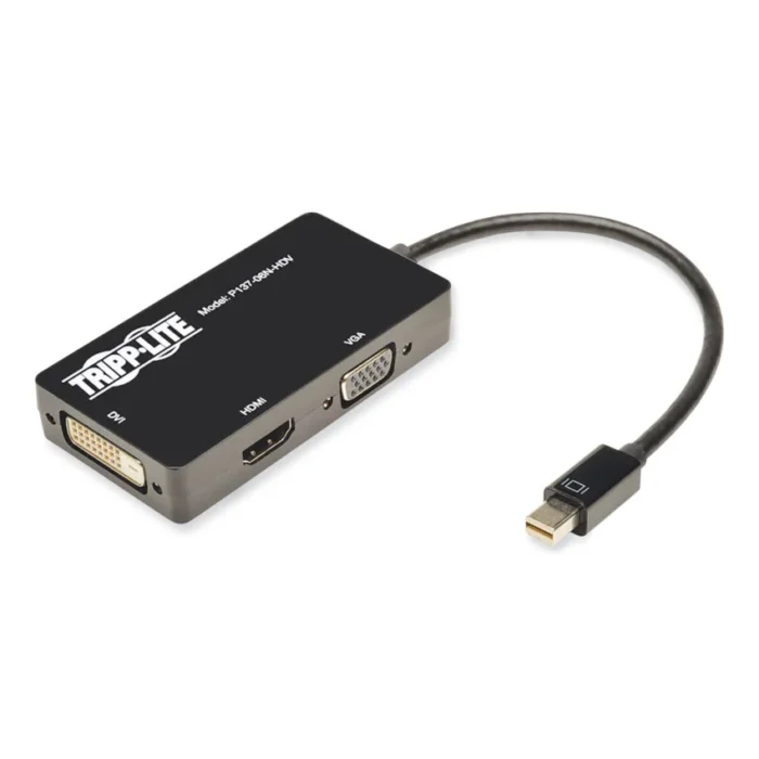Keyspan Mini DisplayPort to VGA/DVI/HDMI All-in-One Adapter/Converter, Thunderbolt 1 and 2, 6" (TRPP13706NHDV)
