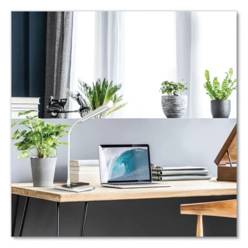OttLite Wellness Series Power Up LED Desk Lamp, 13" to 21" High, White (OTTCS030QISHPR)
