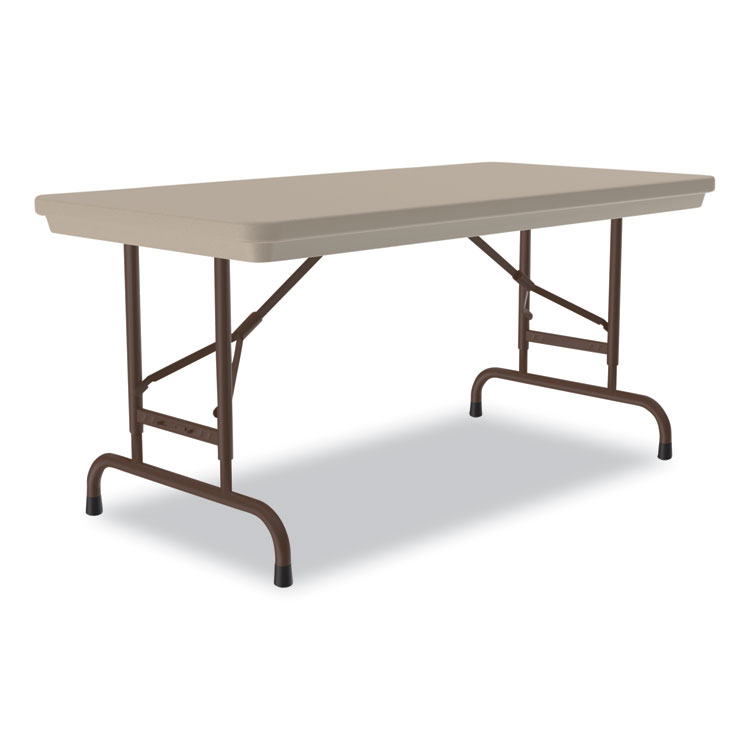 Correll Adjustable Folding Table, Rectangular, 48" x 24" x 22" to 32", Mocha Granite Top, Brown Legs, /Pallet (CRLRA2448244P)