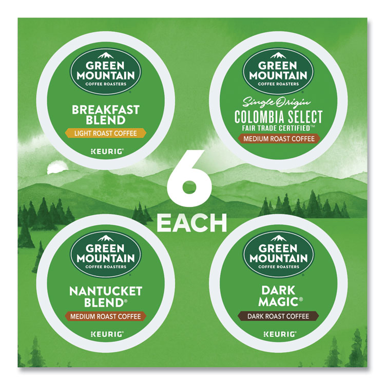 Regular Variety Pack Coffee K-Cups, Assorted Flavors, 24/Box (GMT9974)