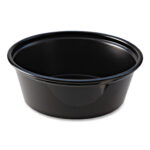 Fabri-Kal Portion Cups, 1.5 oz, Squat, Black, 250/Sleeve, 10 Sleeves/Carton (FABPC150SB)