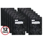 Mead Square Deal Composition Book, 3-Subject, Wide/Legal Rule, Black Cover, (100) 9.75 x 7.5 Sheets, 12/Pack (MEA72936)