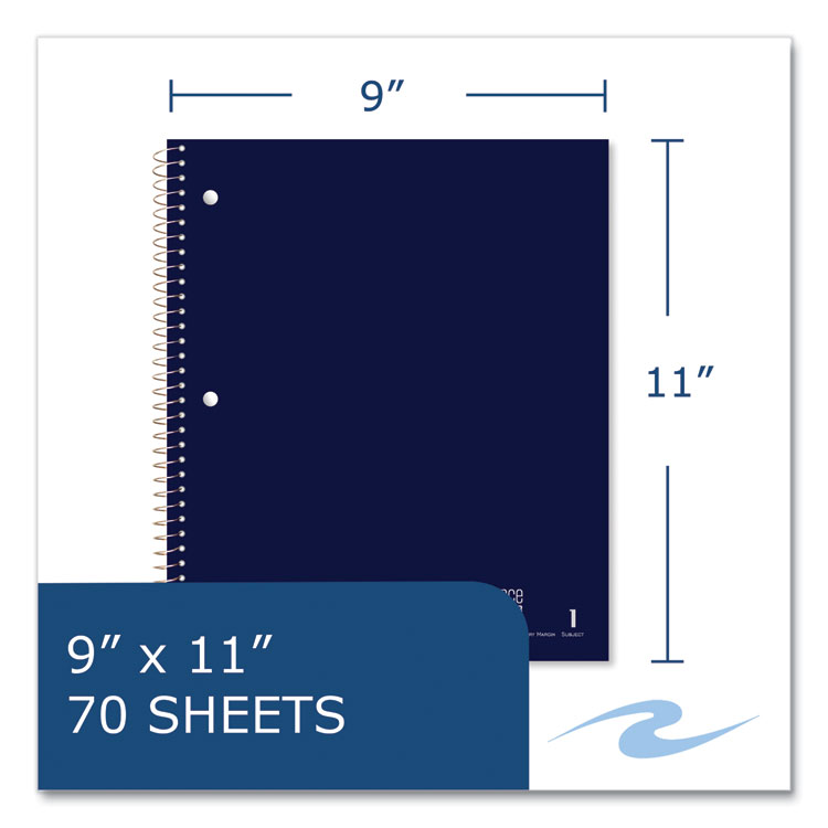 Roaring Spring Subject Wirebound Notebook, 1-Subject, Medium/College Rule, Assorted Cover, (80) 11 x 9 Sheets, 24/Carton (ROA11299CS)