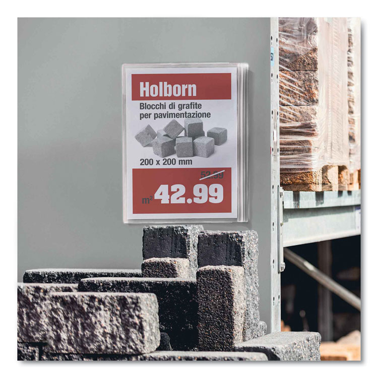 Durable Self-Adhesive Water-Resistant Sign Holder, 11 x 17, Clear Frame, 5/Pack (DBL501719)
