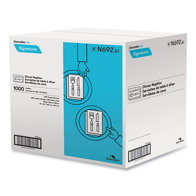 CSDN692 - Cascades PRO Select Dinner Napkins, 1-Ply, 15 x 15, White, 1000/Carton (CSDN692) - Image 2