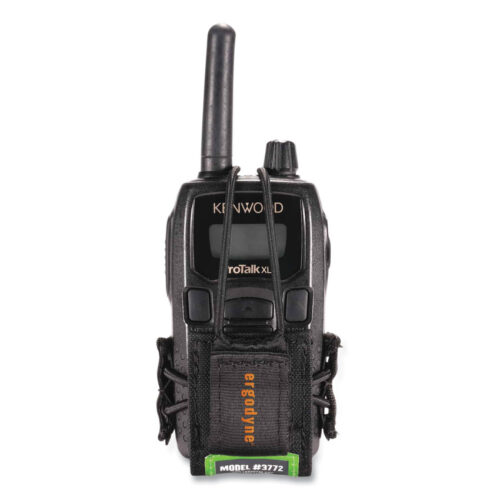 ergodyne Squids 3772 Radio Holster Trap, Small, 1 x 2 x 4, Polyester, Black (EGO19772)