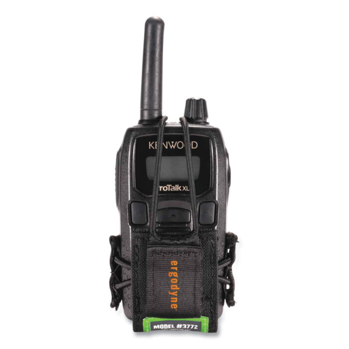 ergodyne Squids 3772 Radio Holster Trap, Small, 1 x 2 x 4, Polyester, Black (EGO19772)