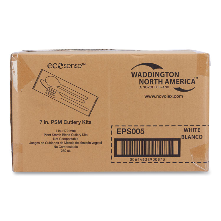 WNA EcoSense Renewable PSM Wrapped Cutlery Kit, White, 250/Carton (WNAEPS005)
