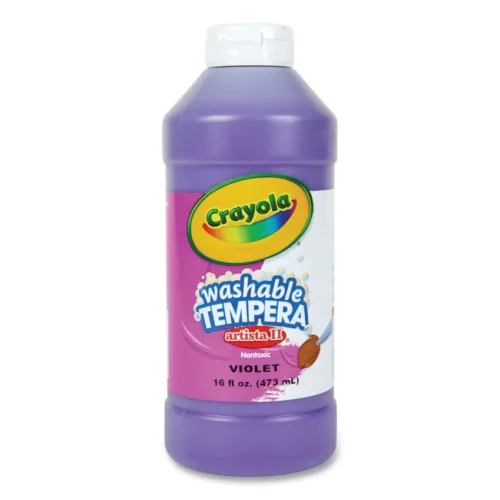 Crayola Artista II Washable Tempera Paint, Violet, 16 oz Bottle (CYO543115040)