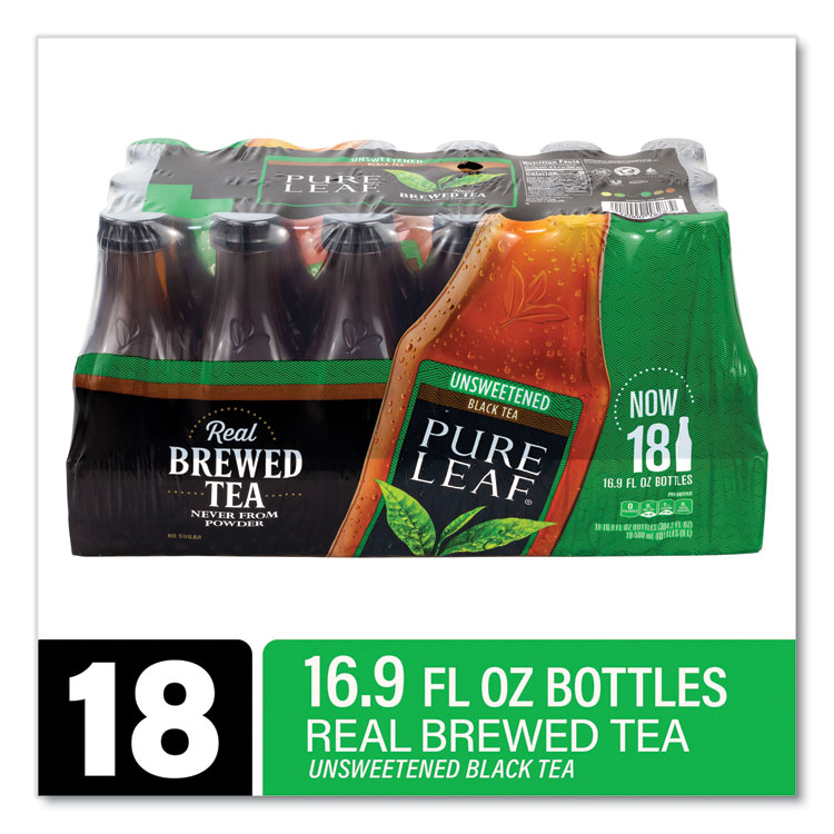 Lipton Pure Leaf Unsweetened Iced Black Tea, 16.9 oz Bottle, 18/Carton (GRR22002027)