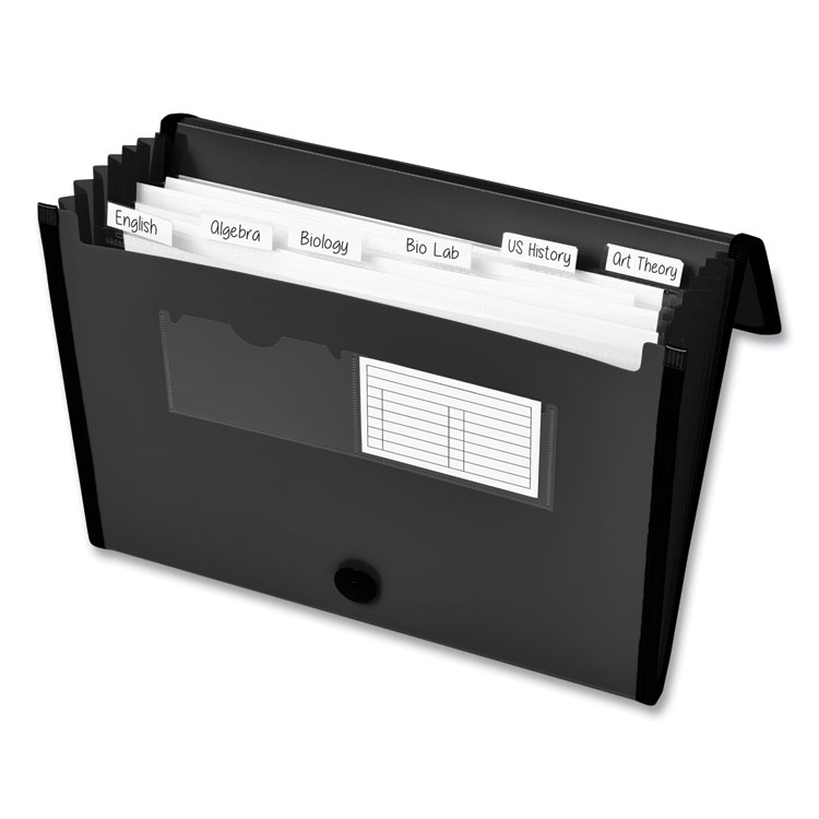 Avery Expanding File Folder Organizer, 7 Sections, Hook/Loop Closure, Letter Size, Black (AVE73550)