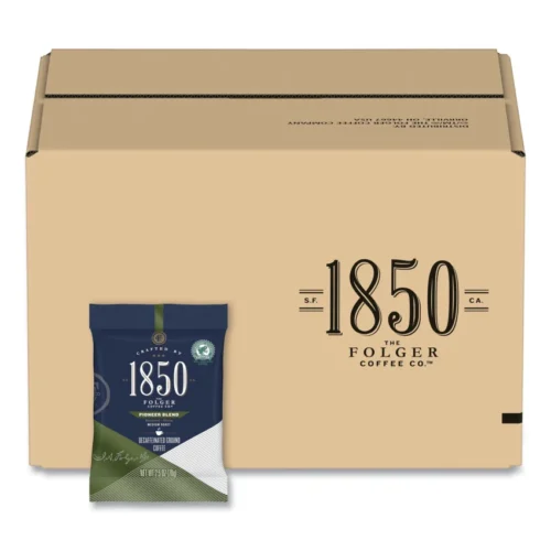 1850 Coffee Fraction Packs, Pioneer Blend Decaf, Medium Roast, 2.5 oz Pack, 24 Packs/Carton (FOL21513)