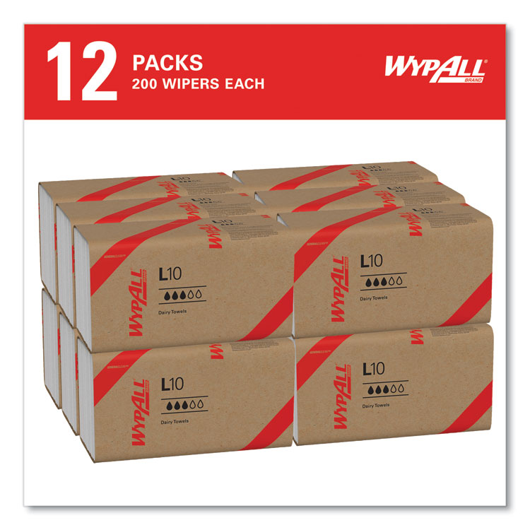 All L10 SANI-PREP Dairy Towels, Banded, 2-Ply, 9.3 x 10.5, Unscented, White, 200/Pack, 12 Packs/Carton (KCC01770)