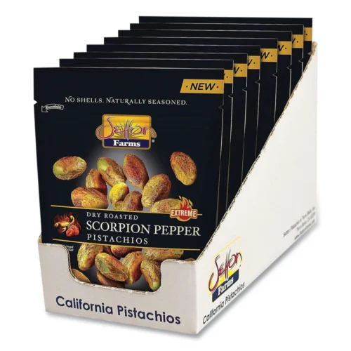 Setton Farms Scorpion Pepper Pistachios, 2.5 oz Bag, 8/Carton (SEF5901)