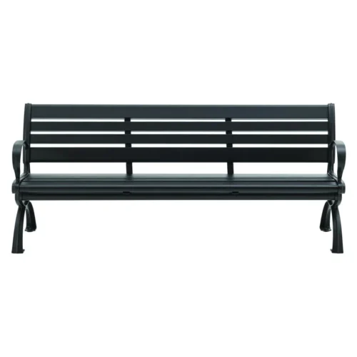 Global Industrial Aluminum Bench with Back, 73 x 22.75 x 30.75, Black (GBE436978BK)