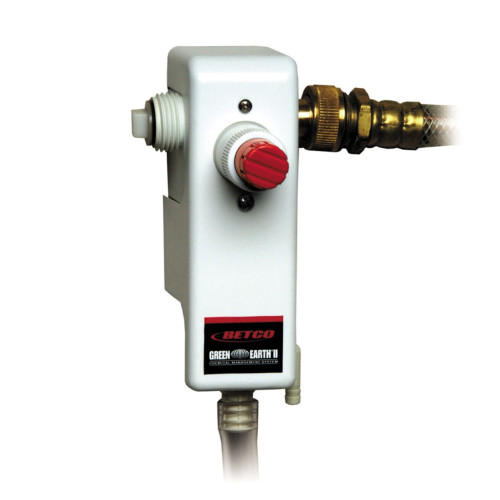 Green Earth II 1 Button Cleaning Solution Dispenser is an easy-to-use system that dispenses the right amount of cleaning solution into mop buckets or automatic scrubbers. It provides a cost-effective way to manage cleaning chemicals while ensuring accurate dilution. Designed for use with Betco Cleaning Solutions, this dispenser helps maintain efficiency and reduce waste.