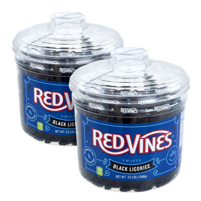 Red Vines Black Licorice Twists, 3.5 lb Jar, 2/Carton (GRR60004084)