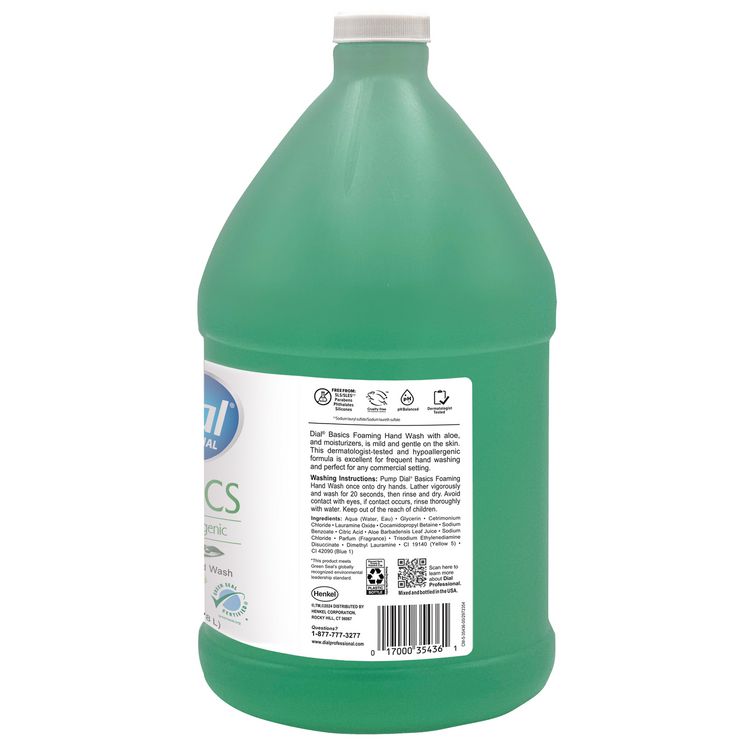 Dial Professional Basics Hypoallergenic Hand Wash, Honeysuckle, 1 gal, 4/Carton (DIA35438)