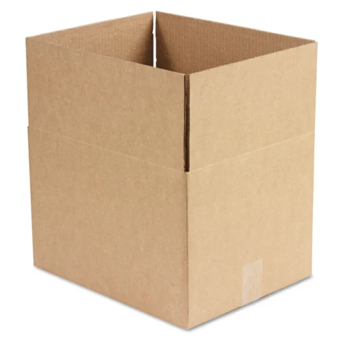 Universal Fixed-Depth Corrugated Shipping Boxes are strong and affordable boxes made from heavy-duty Kraft material. They are 200-lb test and ECT-32-C Flute, making them sturdy for shipping. These boxes come flat and are easy to assemble with shipping tape (sold separately). The box size is 12" x 15" x 10", and there are 25 boxes in each bundle. They are designed as regular slotted containers (RSC).