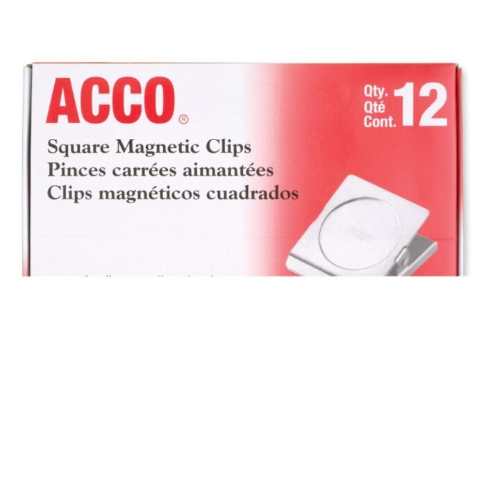 ACCO Magnetic Clip, 1.13 Jaw Capacity, Silver, 12Pack (ACC72133)