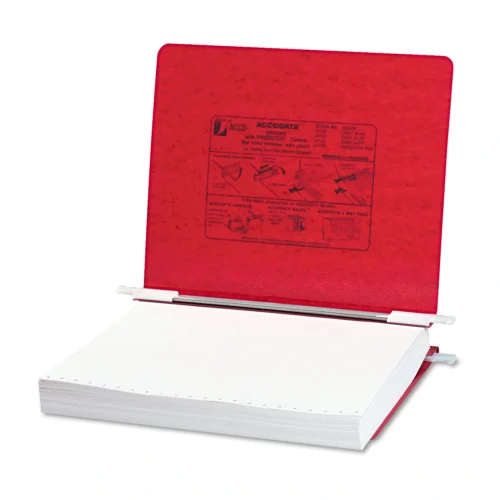 ACCO PRESSTEX Covers with Storage Hooks, 2 Posts, 6 Capacity, 11 x 8.5, Executive Red (ACC54129)