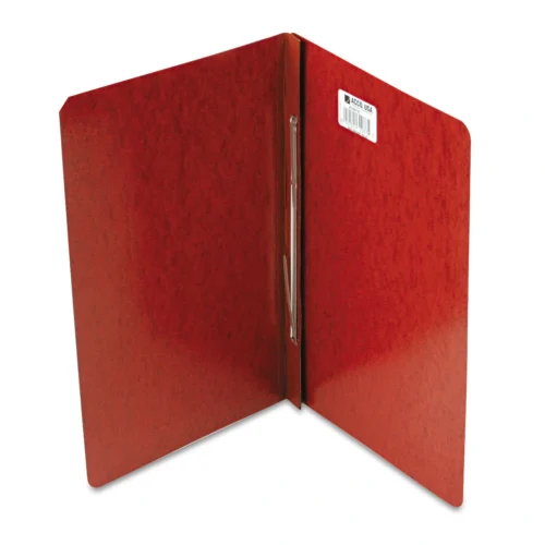 ACCO PRESSTEX Report Cover with Tyvek Reinforced Hinge, Side Bound, Two-Piece Prong Fastener, 3 Capacity, 14 x 8.5, RedRed (ACC30078)