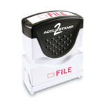 ACCUSTAMP2 Pre-Inked Shutter Stamp, Red, FILE,.63 x 0.5 (COS035576)