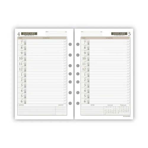 AT-A-GLANCE 1-Page-Per-Day Planner Refills, 8.5 x 5.5, White Sheets, 12-Month (Jan to Dec) 2025 (AAG48112521)