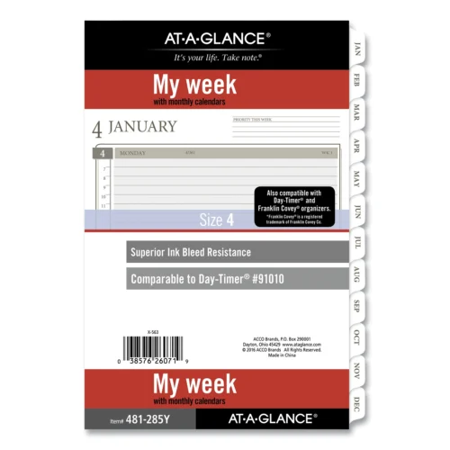 AT-A-GLANCE 2-Page-Per-Week Planner Refills, 8.5 x 5.5, White Sheets, 12-Month (Jan to Dec) 2025 (AAG481285Y21)