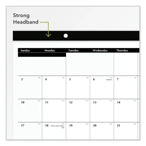 AT-A-GLANCE Compact Desk Pad, 18 x 11, White Sheets, Black Binding, Clear Corners, 12-Month (Jan to Dec) 2025 (AAGSK1400)