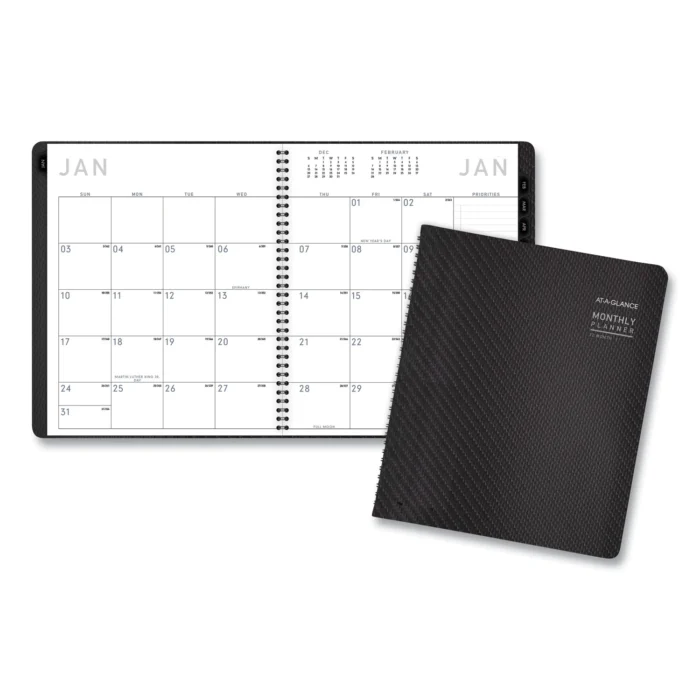 AT-A-GLANCE Contemporary Monthly Planner, Premium Paper, 11 x 9, Graphite Cover, 12-Month (Jan to Dec) 2025 (AAG70260X45)