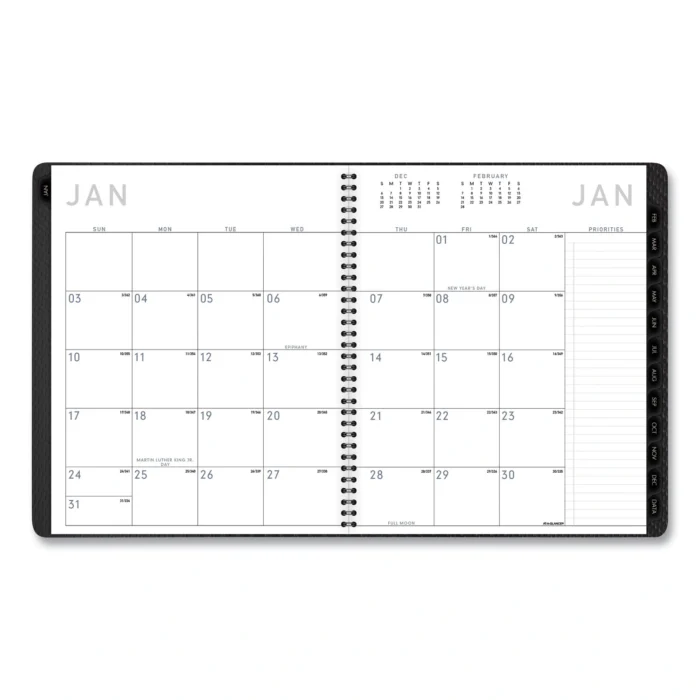 AT-A-GLANCE Contemporary Monthly Planner, Premium Paper, 11 x 9, Graphite Cover, 12-Month (Jan to Dec) 2025 (AAG70260X45)