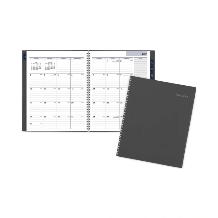 AT-A-GLANCE DayMinder Academic Monthly Desktop Planner, Twin-Wire Binding, 11 x 8.5, Charcoal Cover, 12-Month (July to June) 2024-2025 (AAGAYC47045)