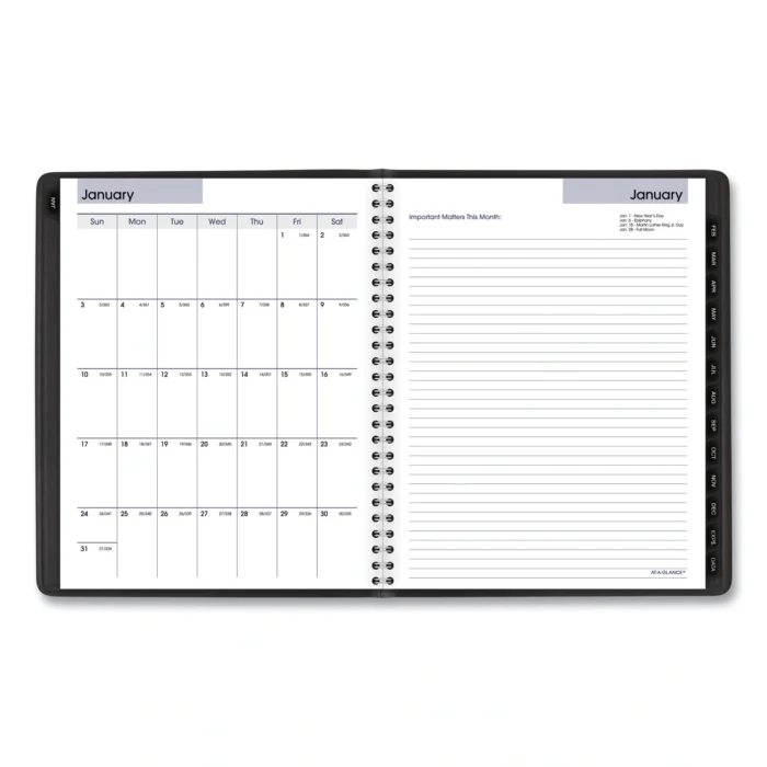 AT-A-GLANCE DayMinder Executive WeeklyMonthly Refillable Planner, 8.75 x 7, Black Cover, 12-Month (Jan to Dec) 2025 (AAGG54500)