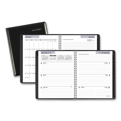 AT-A-GLANCE DayMinder Executive WeeklyMonthly Refillable Planner, 8.75 x 7, Black Cover, 12-Month (Jan to Dec) 2025 (AAGG54500)