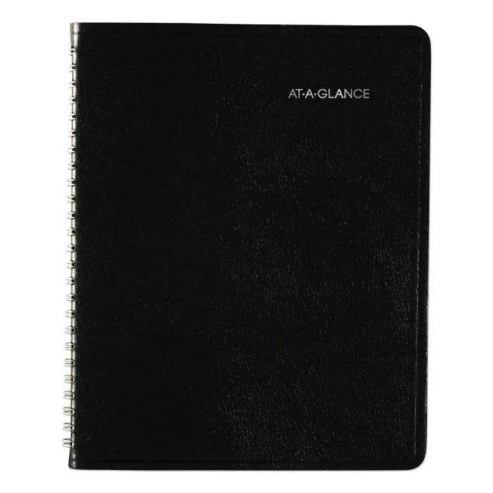 AT-A-GLANCE DayMinder Open-Schedule Weekly Appointment Book, 8.75 x 7, Black Cover, 12-Month (Jan to Dec) 2025 (AAGG53500)