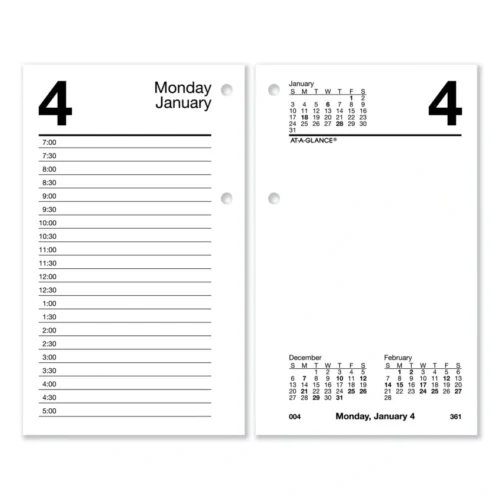 AT-A-GLANCE Desk Calendar Refill, 3.5 x 6, White Sheets, 12-Month (Jan to Dec) 2025 (AAGE71750)