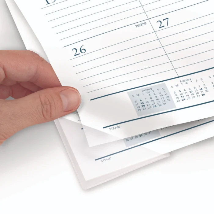 AT-A-GLANCE Desk Pad, 21.75 x 17, White Sheets, Black Binding, Clear Corners, 12-Month (Jan to Dec) 2025 (AAGST2400)